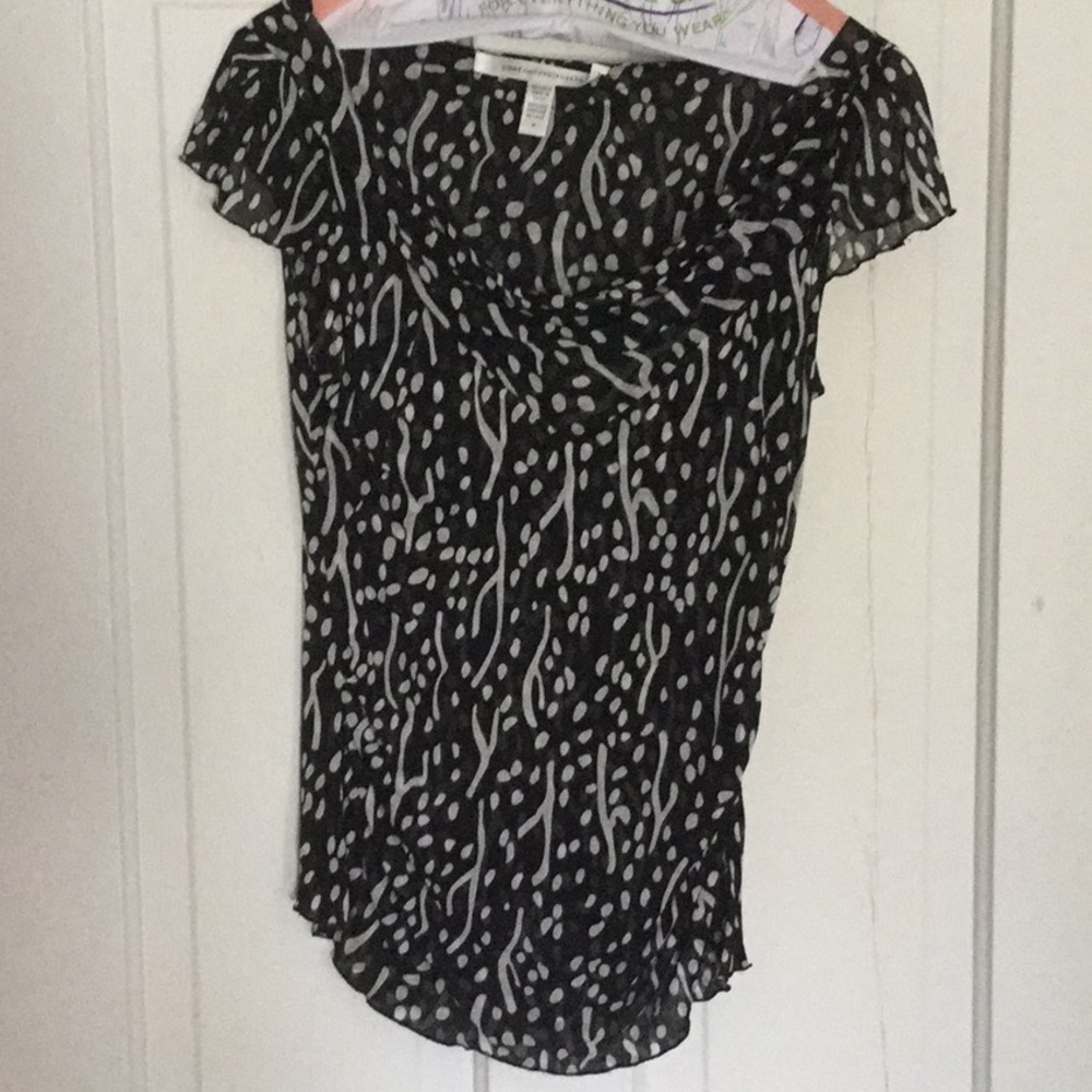 DvF silk blouse sz M EUC